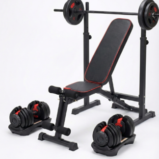 Maxi Home Gym Rental in Tallinn: Barbell, Dumbbells, and Weight Bench Set